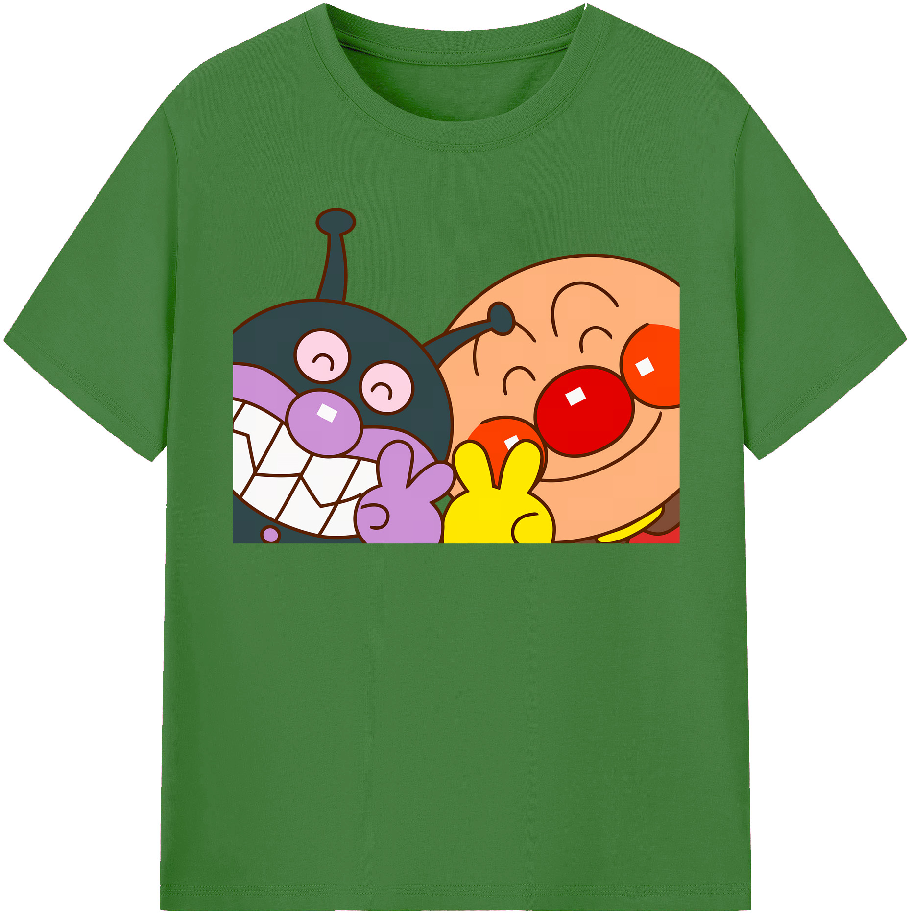 （画像用） アンパンマン Anpanman レディースカジュアルプリントTシャツ（綿100％）